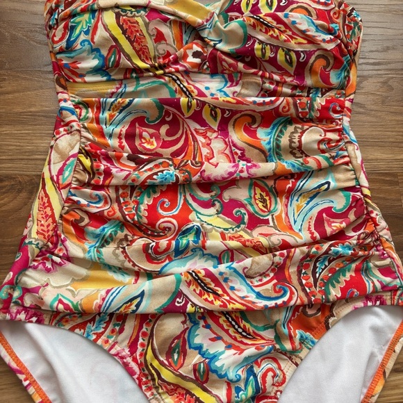 Lauren Ralph Lauren Boho Sunrise Paisley Mio One-Piece Multi Swimsuit - Picture 6 of 16